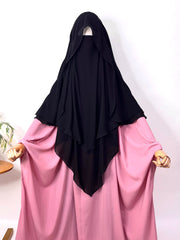 Two Layers Flap Diamond Khimar