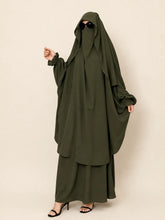 Olive Two Pc Jilbab With Flap