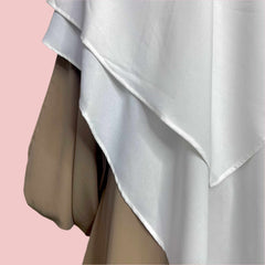Two Layers White Diamond Khimar