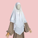 Two Layers White Diamond Khimar