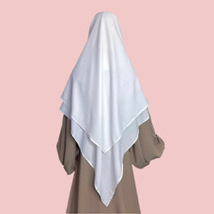 Two Layers White Diamond Khimar