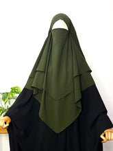 Olive Two Layers Diamond Khimar