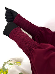 Maroon Two Pc Jilbab With Skirt