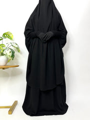 Black Two Pc Jilbab With Skirt