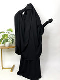 Black Two Pc Jilbab With Skirt