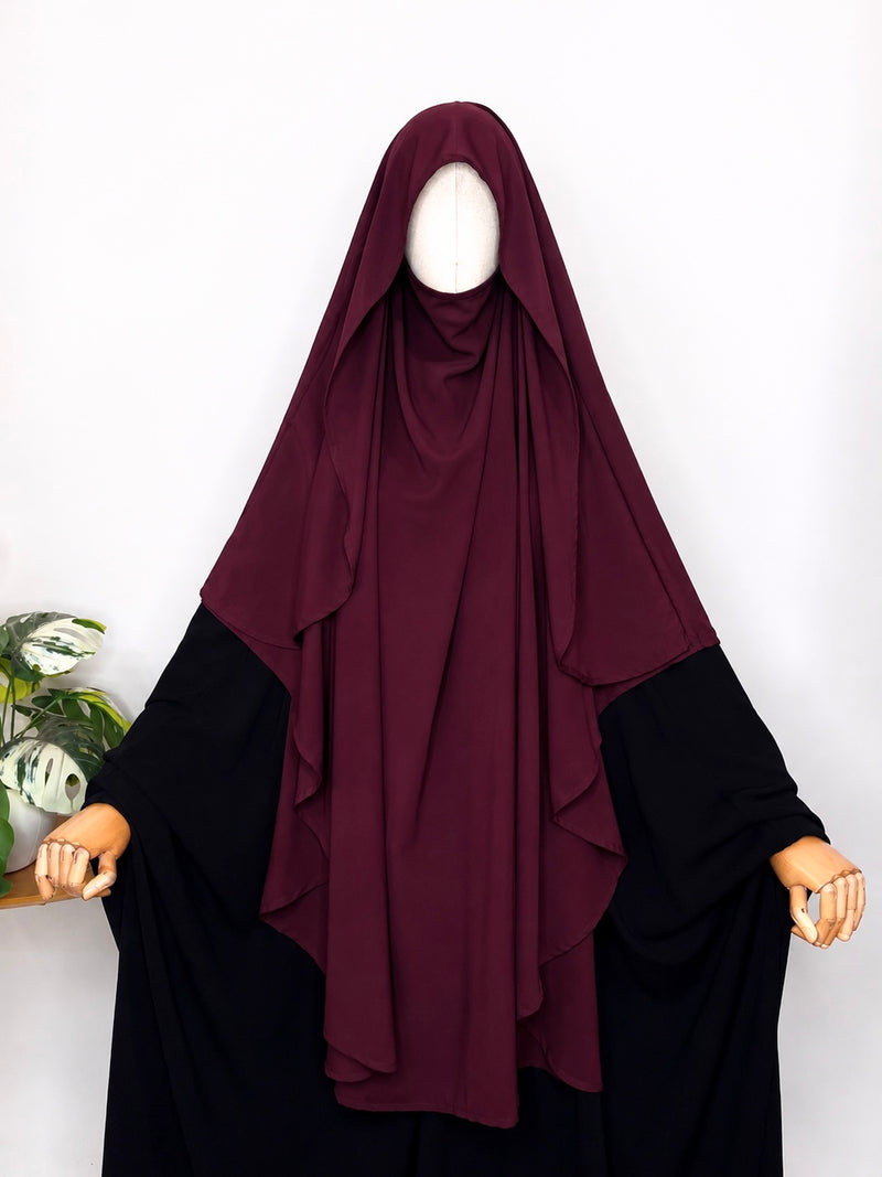 Maroon Flap Round Khimar