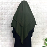 Olive green double layer diamond khimar