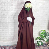 Brown Jilbab With Plain Sleeves