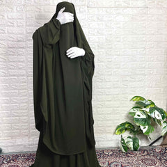 Olive Two Pc Jilbab With Skirt