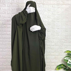 Olive Two Pc Jilbab With Skirt