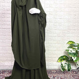 Olive Two Pc Jilbab With Skirt