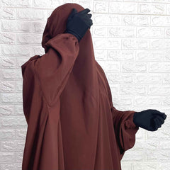 Brown Two Pc Jilbab With Broad Pant