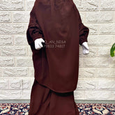 Kids elastic sleeves two piece jilbab with pant