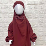 Kids elastic sleeves two piece jilbab with skirt