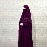 Plum Jilbab With Plain Sleeves