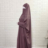 Dusty Mauve Jilbab With Plain Sleeves