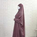 Dusty Mauve Jilbab With Plain Sleeves