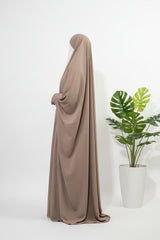 Beige Jilbab With Plain Sleeves