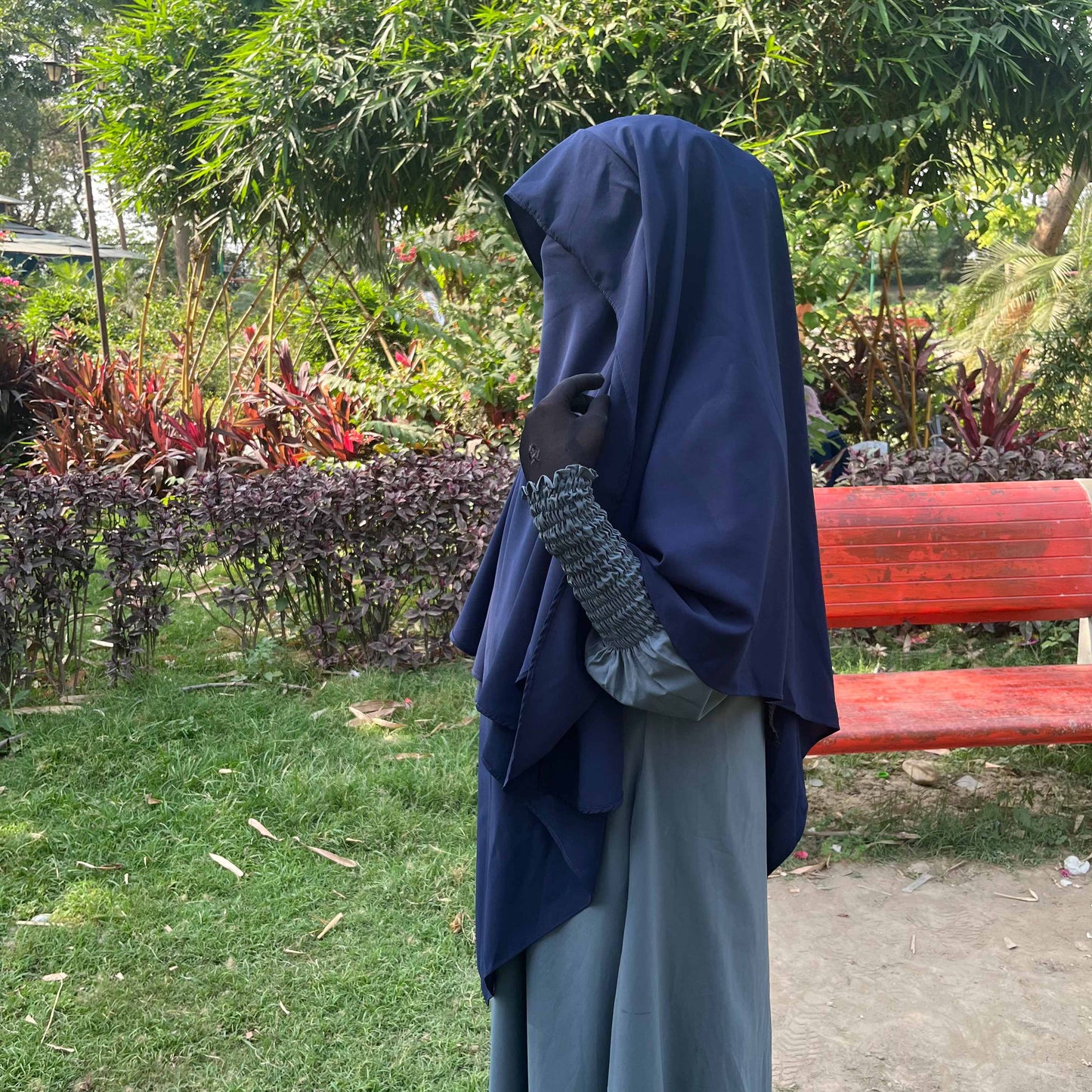Navy Blue Flap Khimar