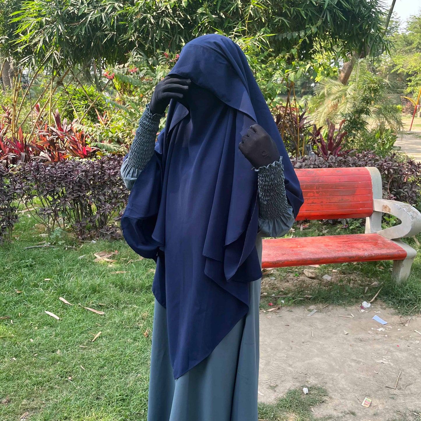 Navy Blue Flap Khimar