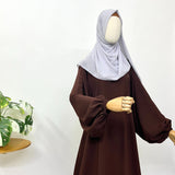 Brown A-line abaya with baggy sleeves