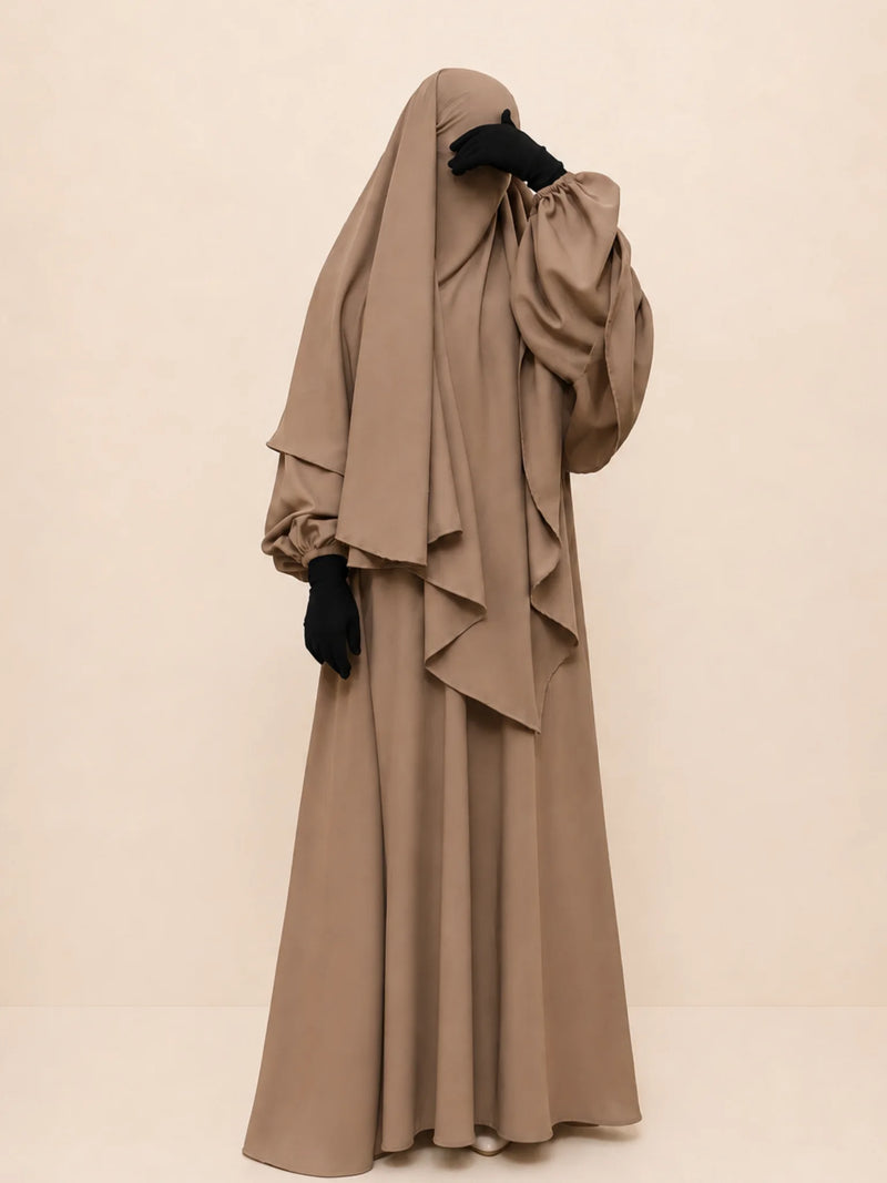 Beige Abaya Or Khimar Set