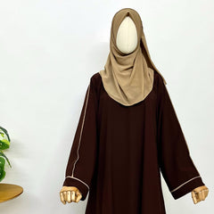 Broad Sleeves Abaya with contrast piping