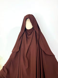 Brown Awrah Khimar With Flap