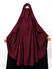 Maroon Awrah Khimar With Flap