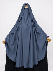 Gray Awrah Khimar With Flap