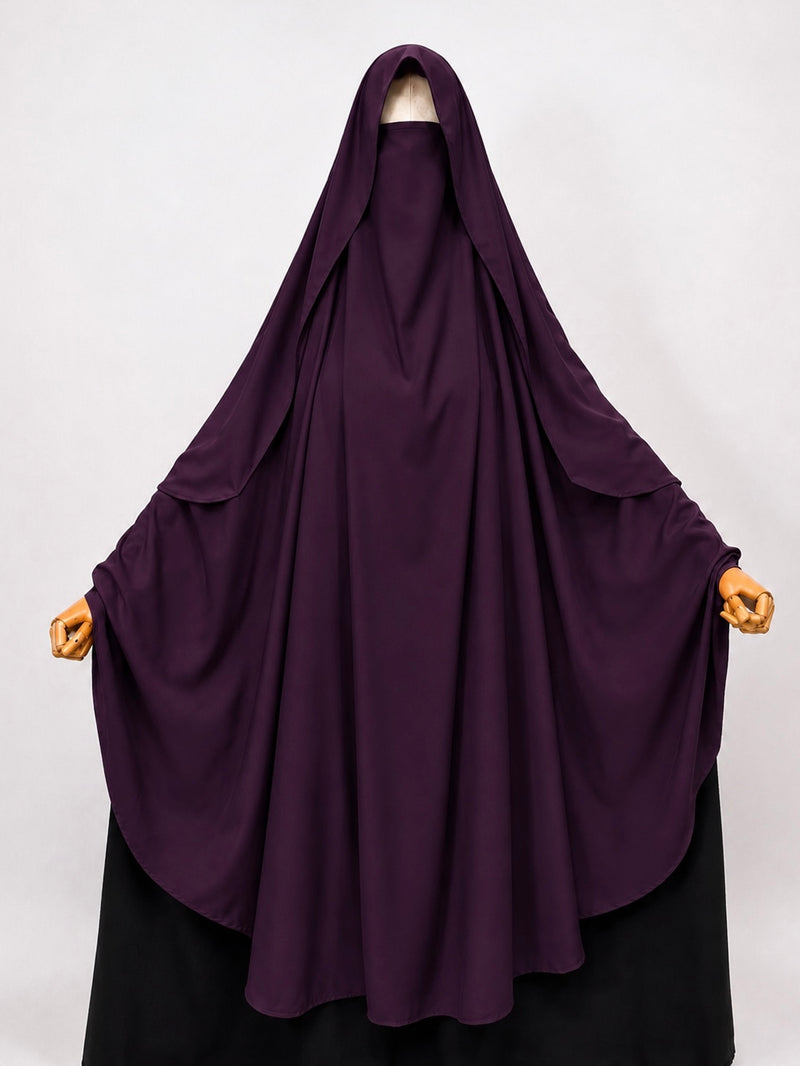 Plum Awrah Khimar With Flap