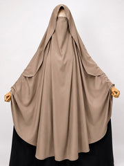 Beige Awrah Khimar With Flap
