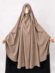 Beige Awrah Khimar With Flap
