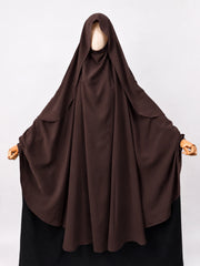 Brown Awrah Khimar With Flap