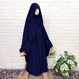 Navy Blue Awrah Khimar With Flap