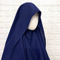 Navy Blue Awrah Khimar With Flap