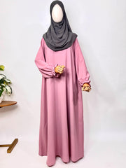 Basic Abaya With Flower Sleeves