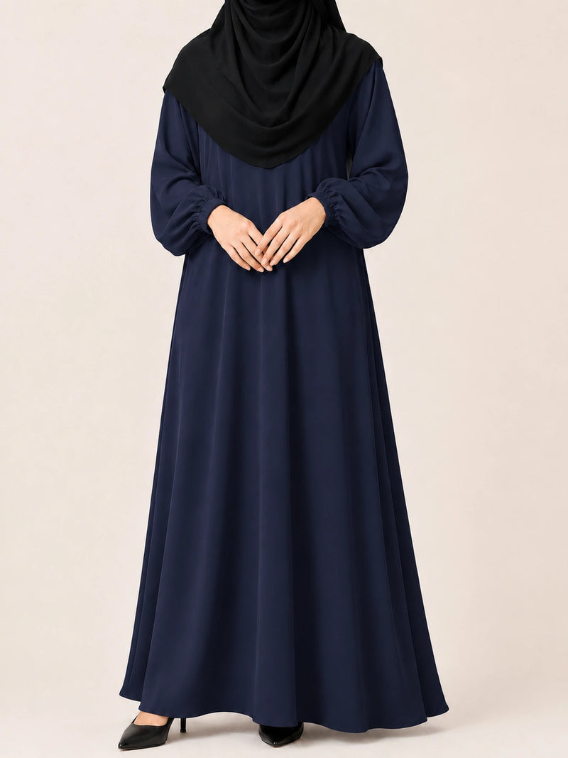 Basic Abaya With Elastic Sleeves