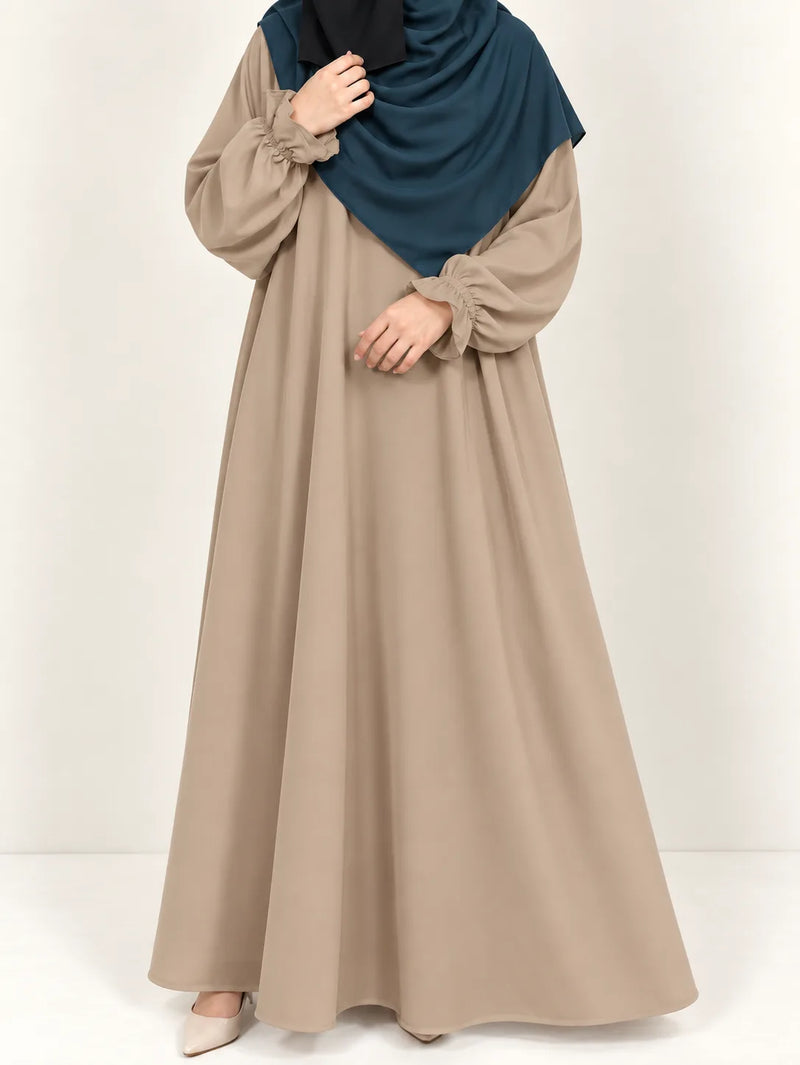 Beige Basic Abaya