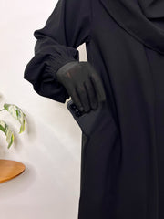 Basic Abaya With Elastic Sleeves