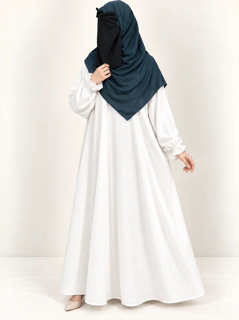 Basic Abaya With Flower Sleeves