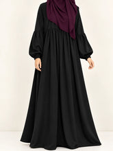 Frill abaya with pleated sleeves