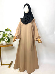 Basic Abaya With Elastic Sleeves