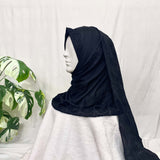 Black hijab with embroidery