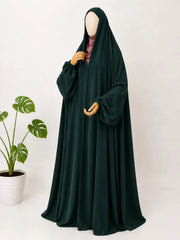 Hunter Green Irani Chadar With Sleeves