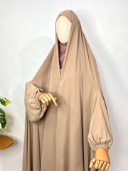 Beige Irani Chadar With Sleeves