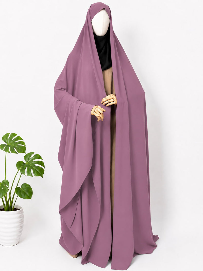 Dusty Mauve Irani Chadar Without Sleeves