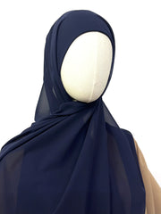 Heavy Chiffon Hijab With Attached Tube Cap