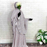 Aline abaya with flower sleeves and khimar set