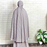 Aline abaya with flower sleeves and khimar set